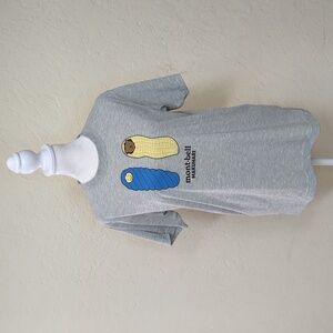 LIKE NEW Mont-bell Makuhari Gray Short Sleeve Graphic Tee Shirt Size Small